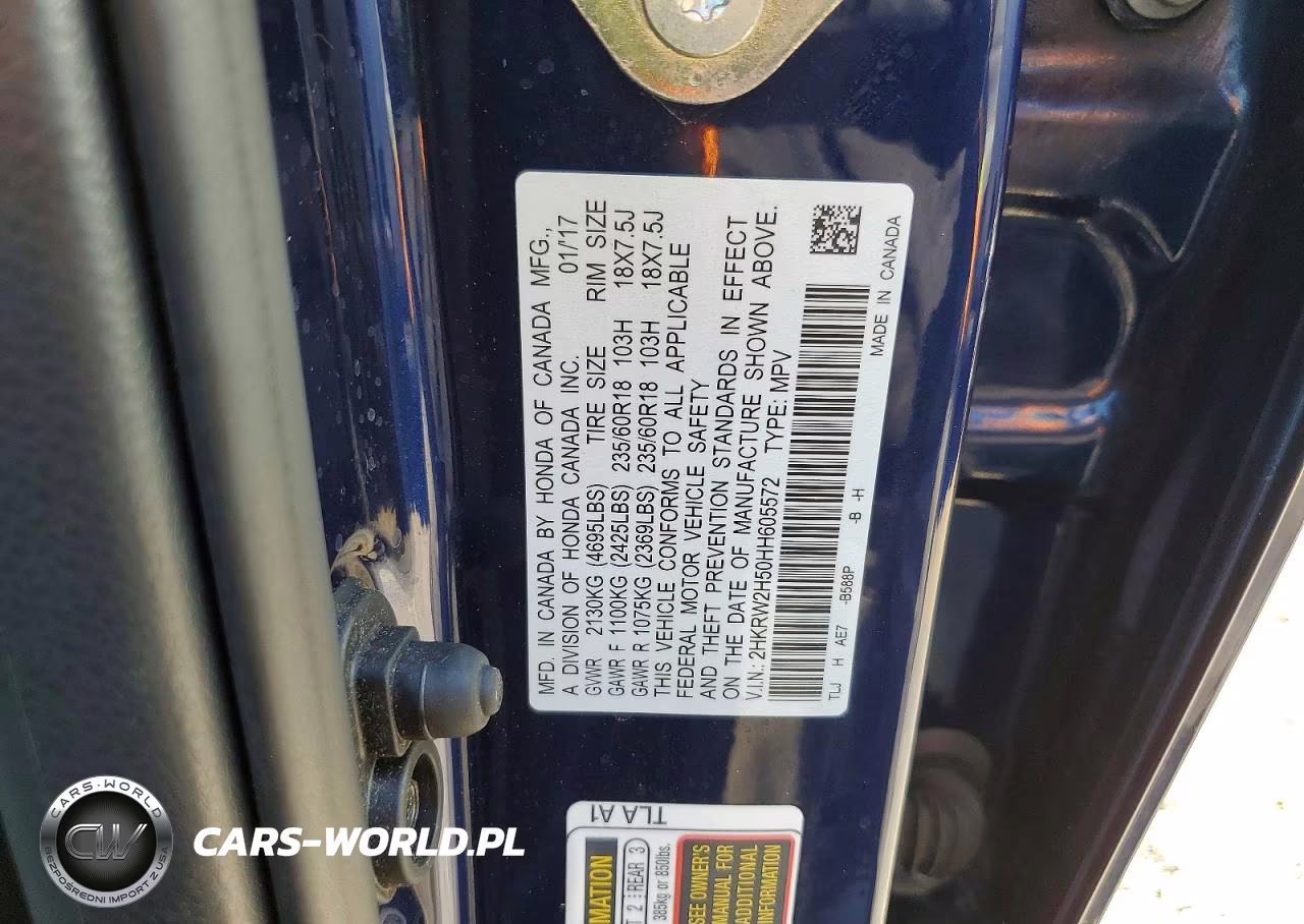 2017 Honda Cr-V Ex VIN:2HKRW2H50HH605572 - 13
