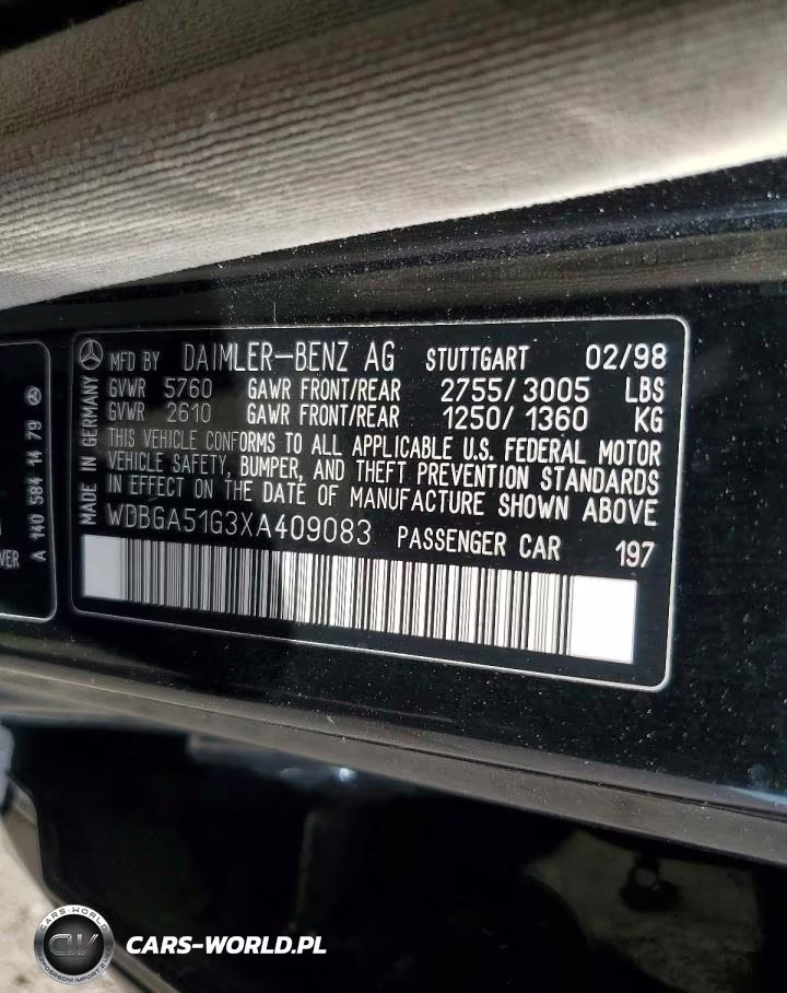 1999 Mercedes-Benz S 500 VIN:WDBGA51G3XA409083 - 12