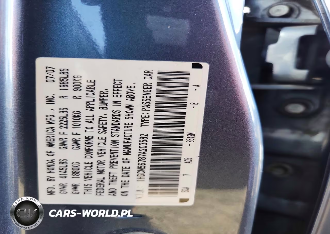 2007 Honda Accord Ex VIN:1HGCM56787A203582 - 13