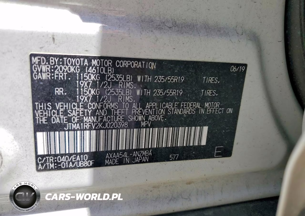 2019 Toyota Rav4 Xle Premium VIN:JTMA1RFV2KJ020398 - 13
