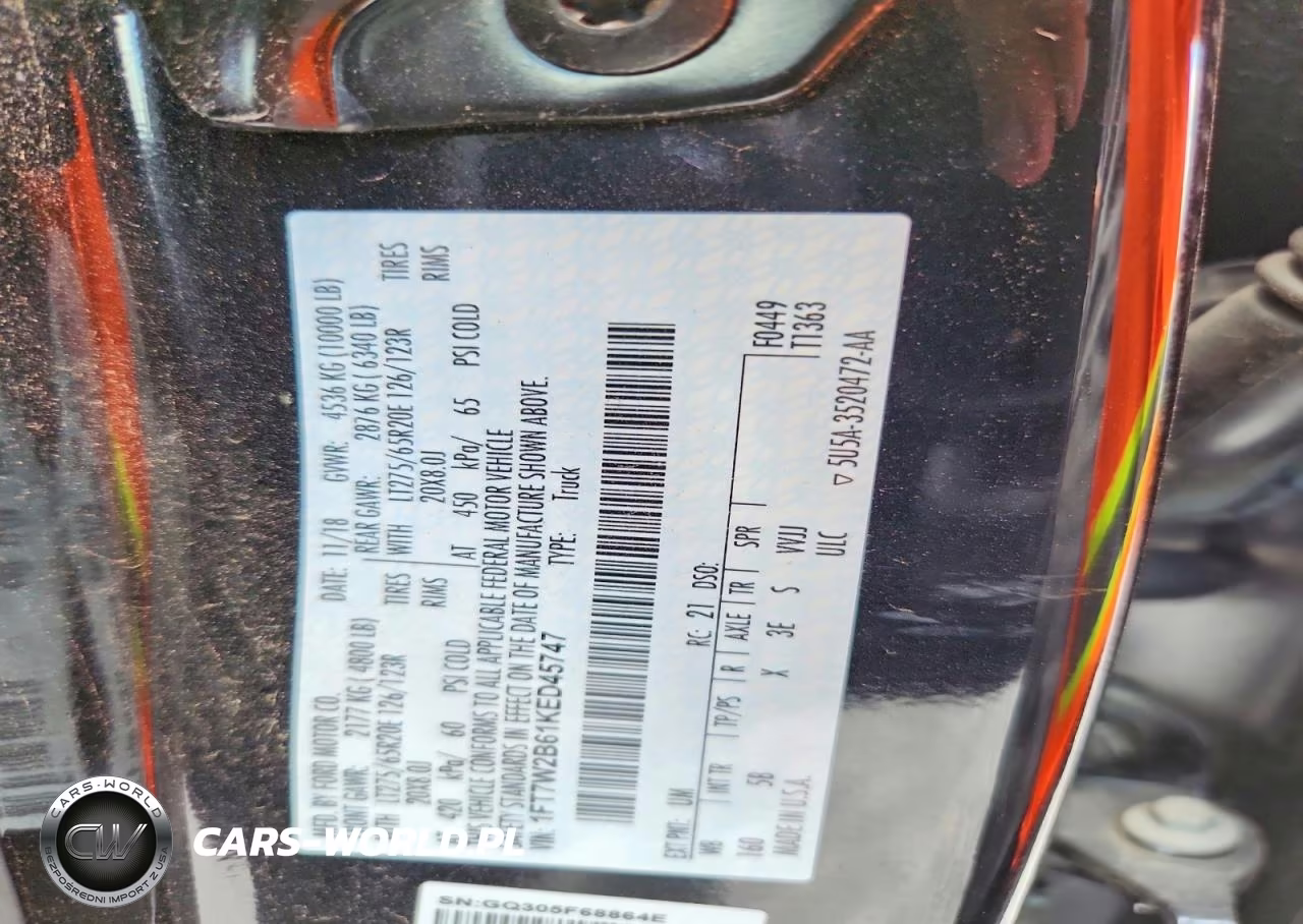 2019 Ford F250 Super Duty VIN:1FT7W2B61KED45747 - 12