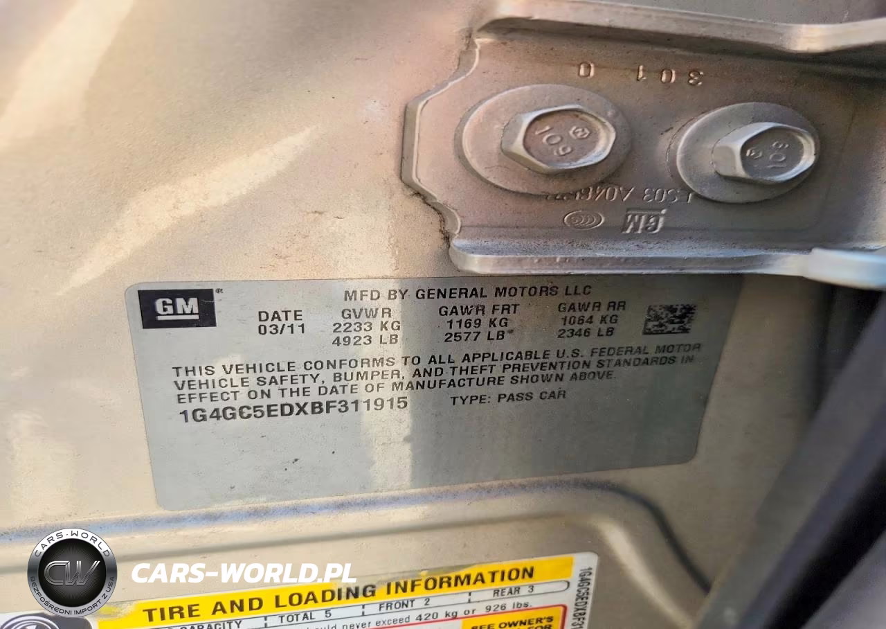 2011 Buick Lacrosse Cxl VIN:1G4GC5EDXBF311915 - 12
