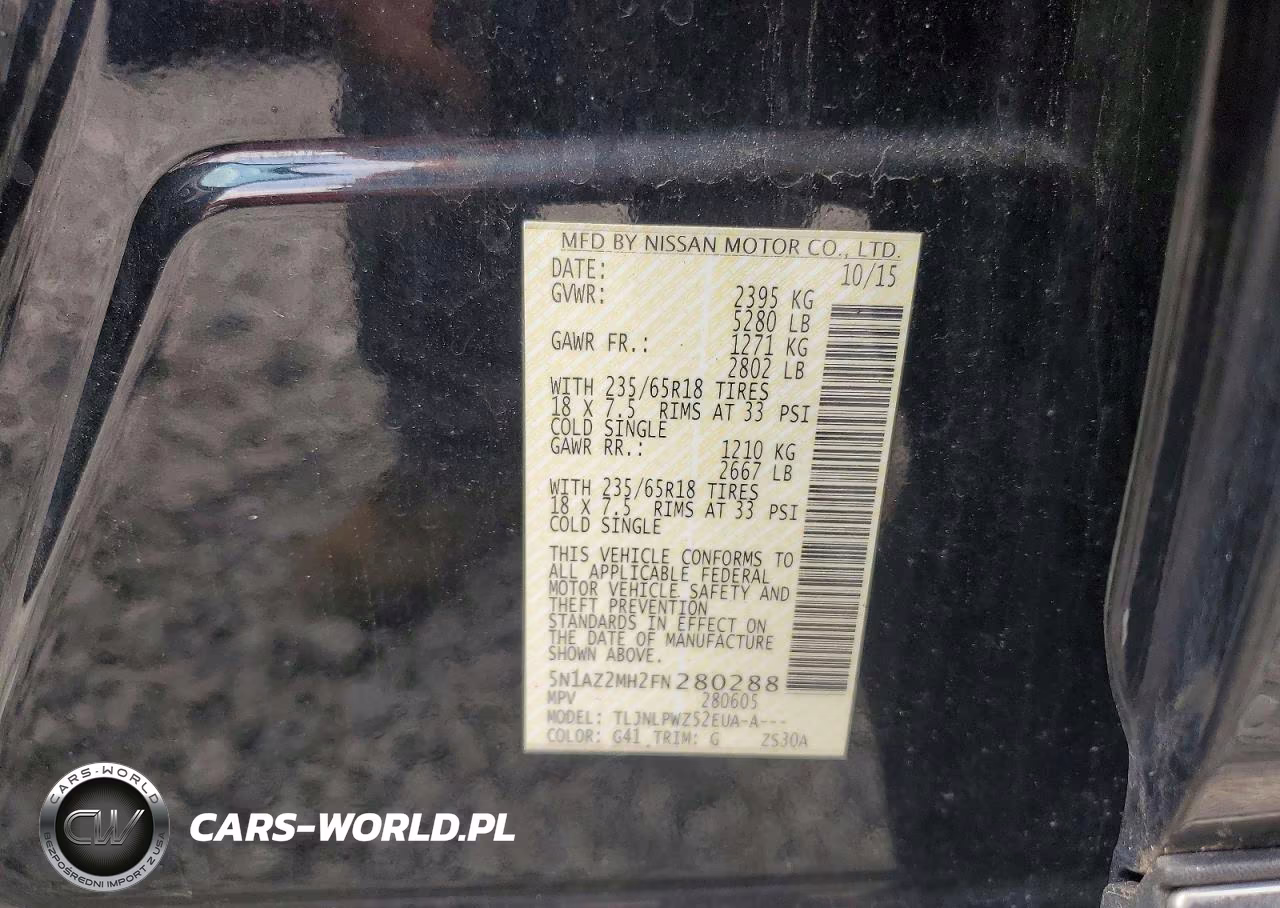 2015 Nissan Murano S VIN:5N1AZ2MH2FN280288 - 13