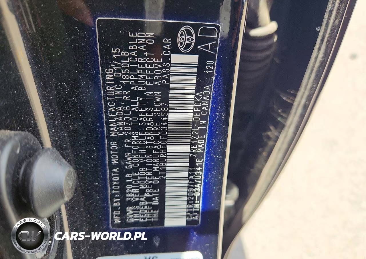 2015 Toyota Corolla L VIN:2T1BURHE0FC344587 - 13