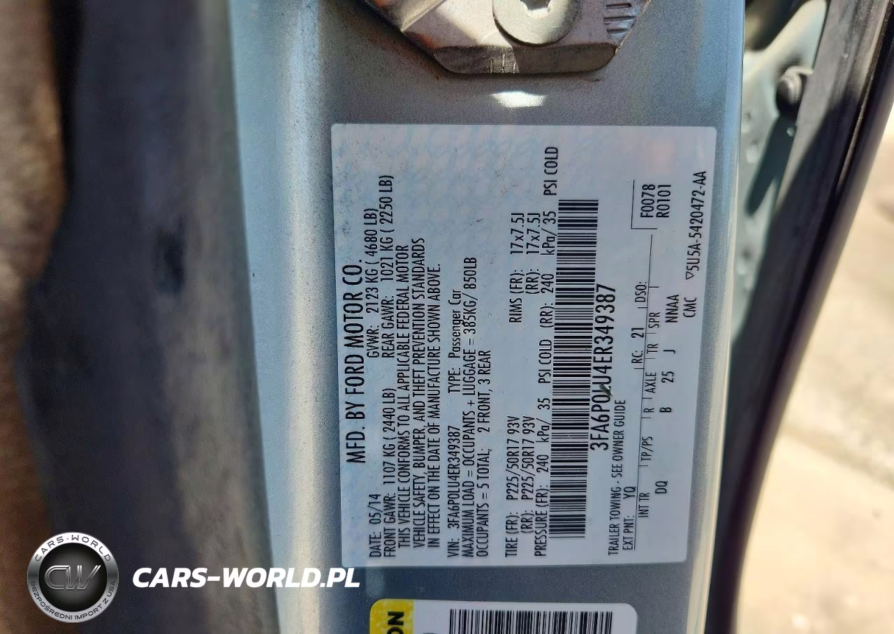 2014 Ford Fusion Se Hybrid VIN:3FA6P0LU4ER349387 - 12