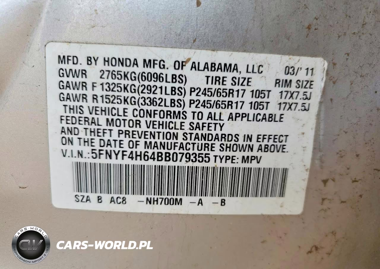 2011 Honda Pilot Exl VIN:5FNYF4H64BB079355 - 13
