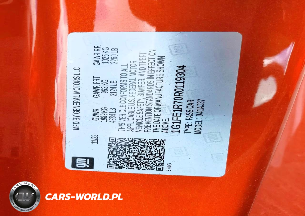2024 Chevrolet Camaro Lt1 VIN:1G1FE1R70R0119304 - 12