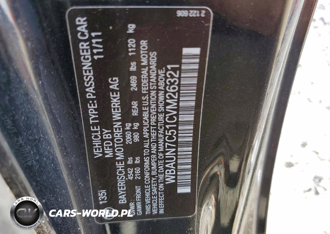 2012 BMW 135 I VIN:WBAUN7C51CVM26321 - 12