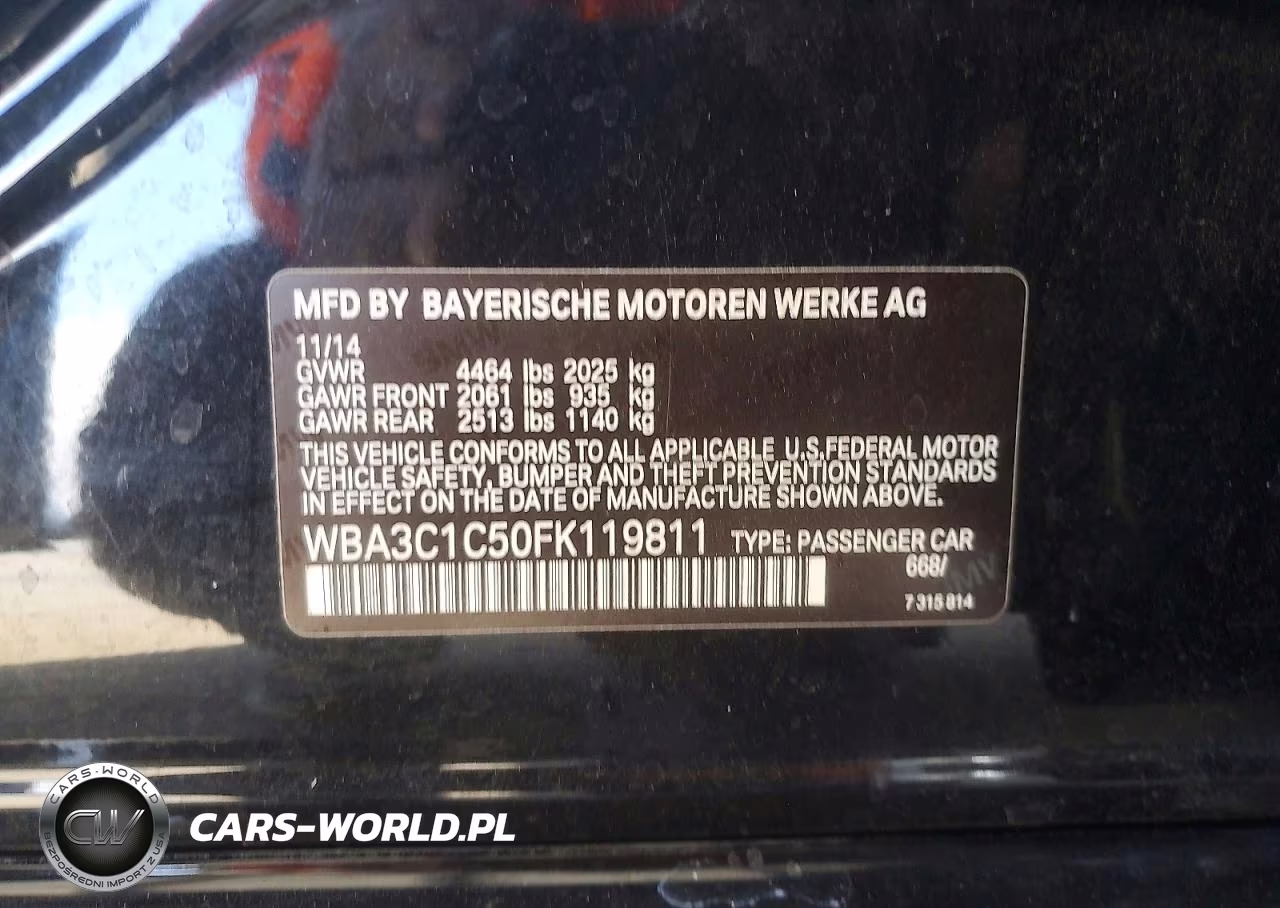 2015 BMW 328 I Sulev VIN:WBA3C1C50FK119811 - 12