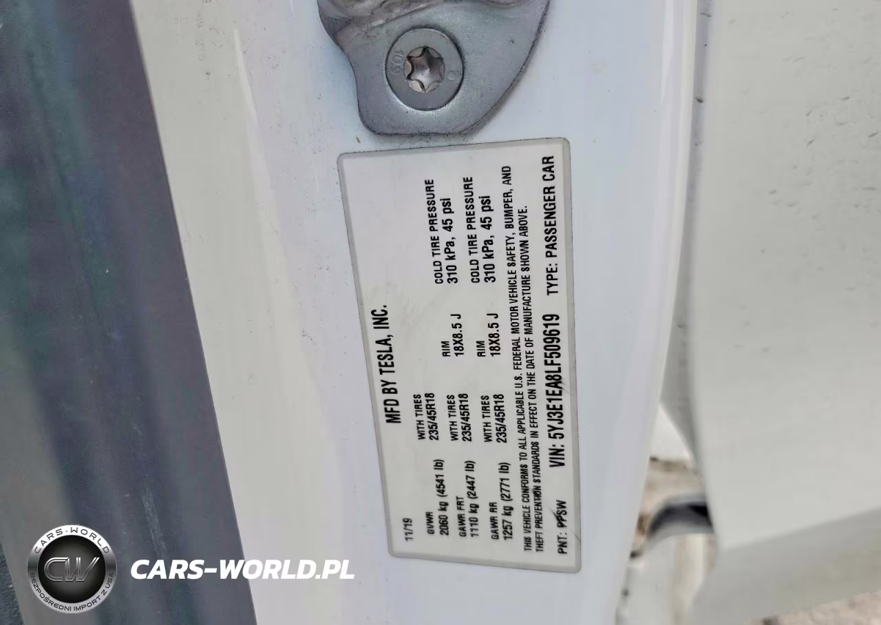 2020 Tesla Model 3 VIN:5YJ3E1EA8LF509619 - 13