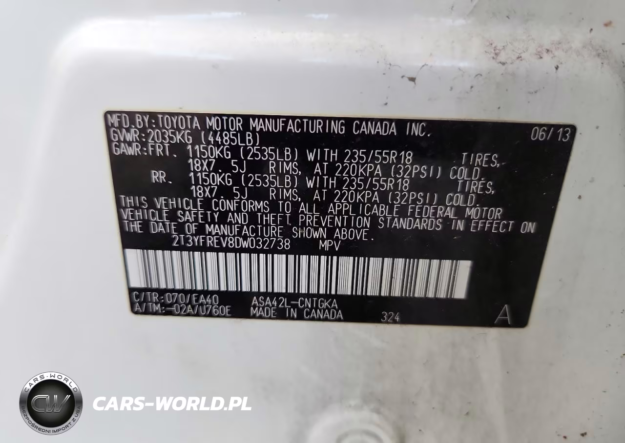 2013 Toyota Rav4 Limited VIN:2T3YFREV8DW032738 - 13