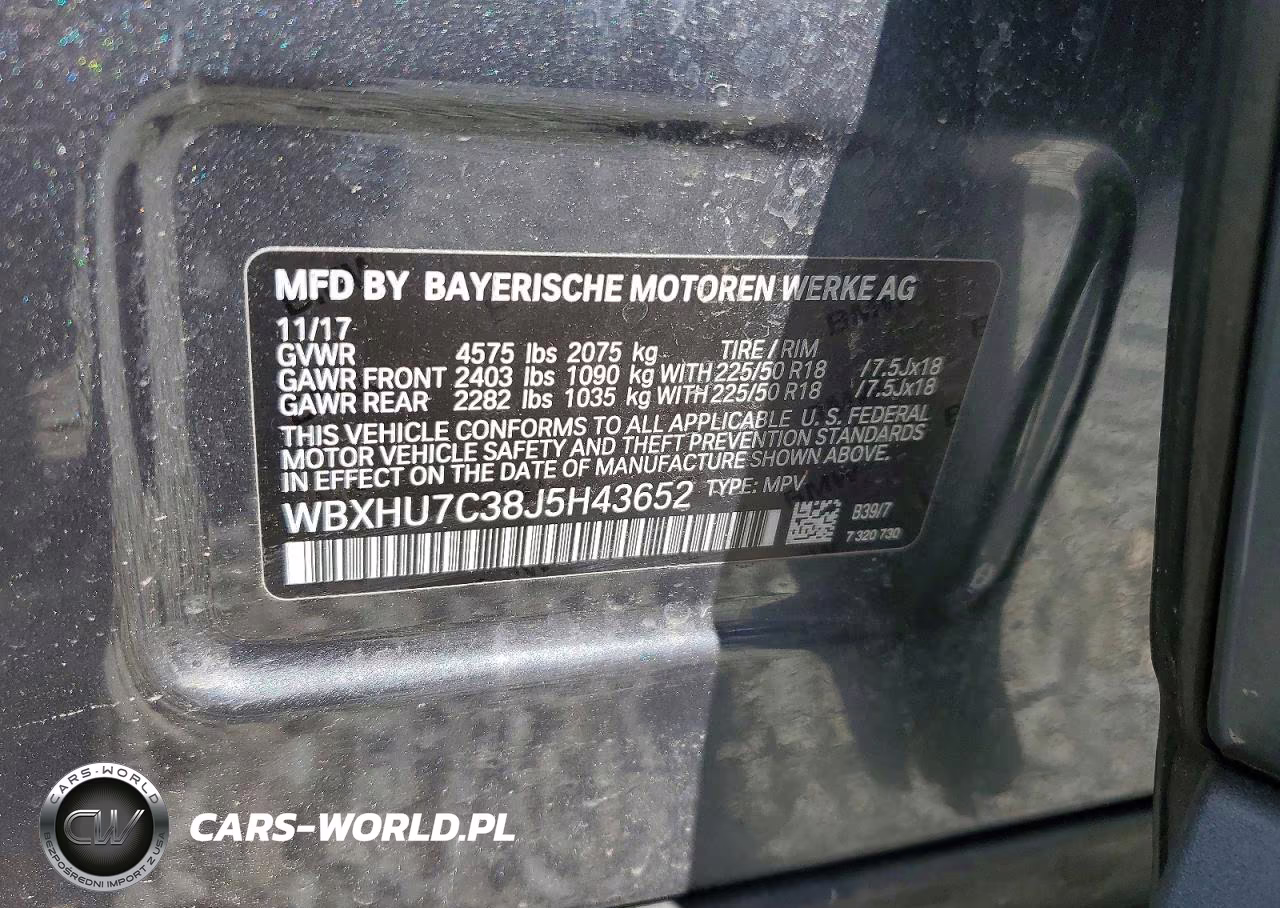 2018 BMW X1 Sdrive28I VIN:WBXHU7C38J5H43652 - 13
