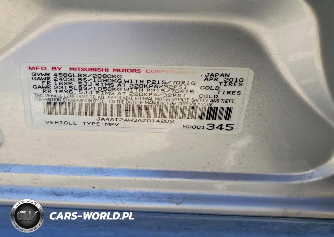 2010 Mitsubishi Outlander Es VIN:JA4AT2AW3AZ014203 - 12