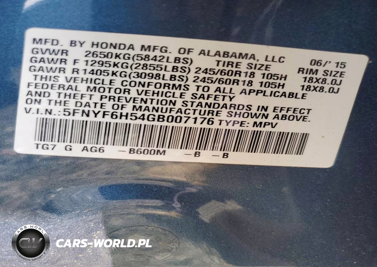 2016 Honda Pilot Exl VIN:5FNYF6H54GB007176 - 13