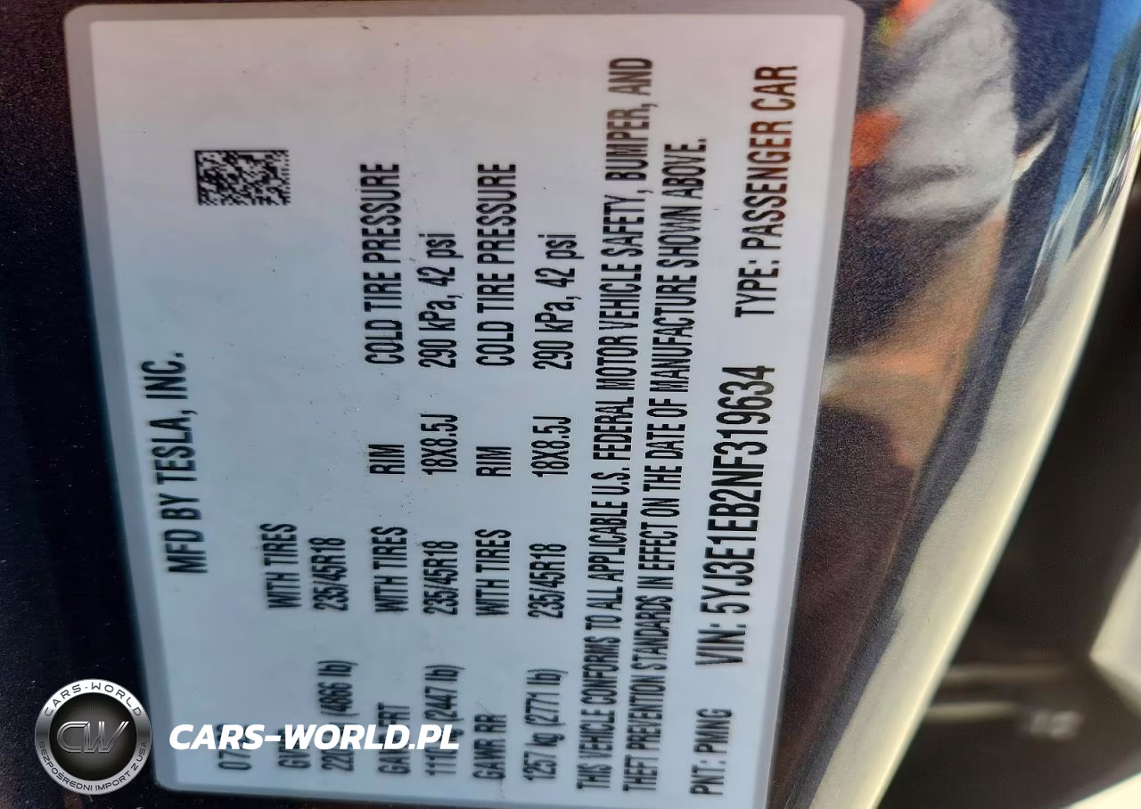 2022 Tesla Model 3 VIN:5YJ3E1EB2NF319634 - 13