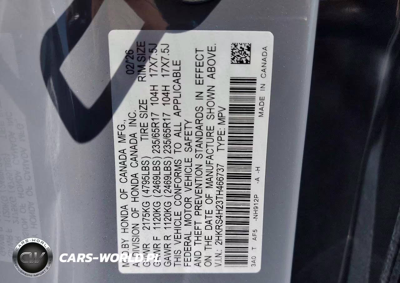 2026 Honda Cr-V Lx VIN:2HKRS4H23TH466737 - 13