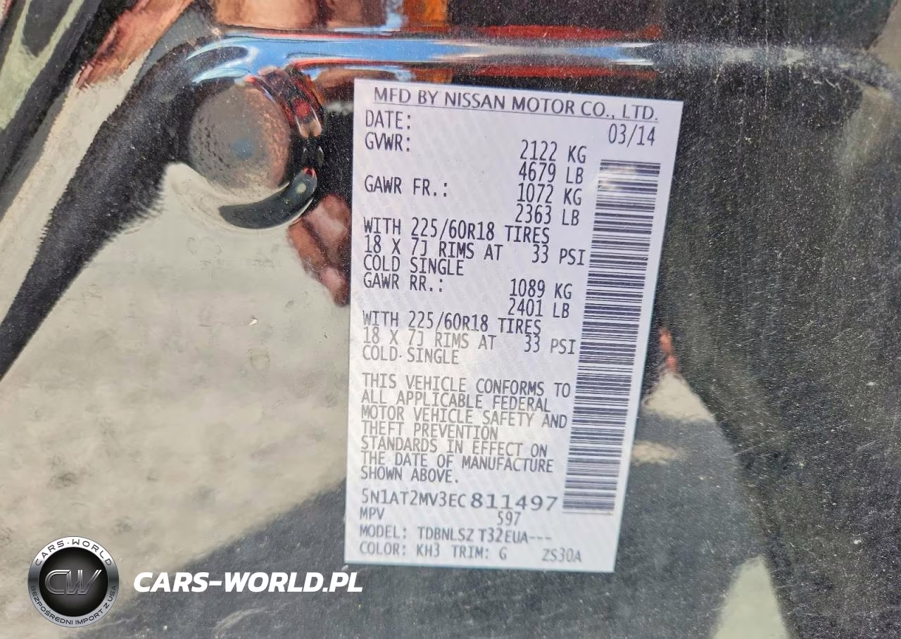 2014 Nissan Rogue Sl VIN:5N1AT2MV3EC811497 - 13