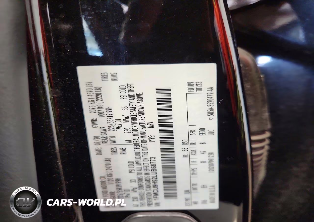 2020 Ford Escape Sel VIN:1FMCU9H92LUB68773 - 13