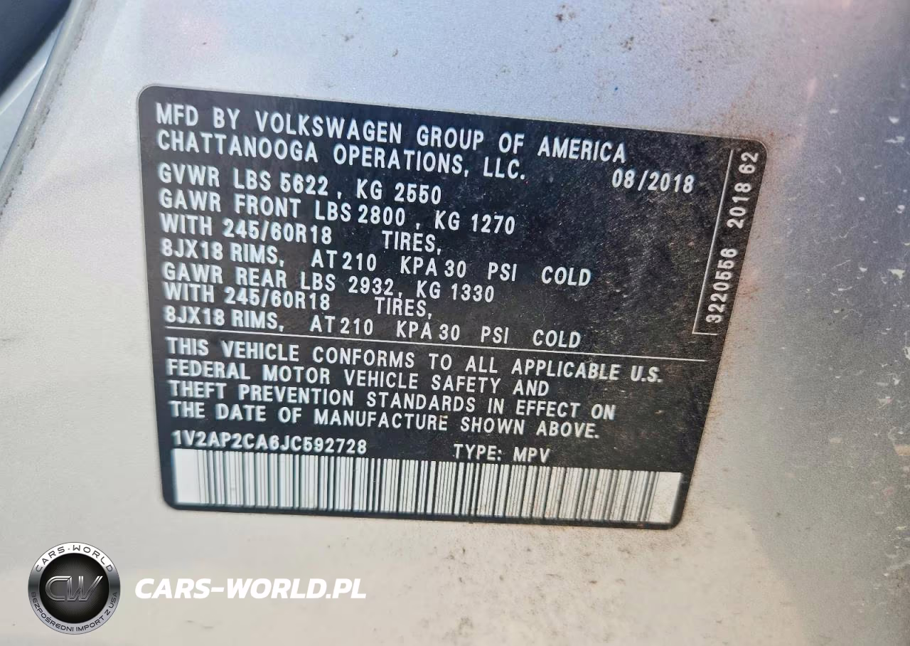 2018 Volkswagen Atlas S VIN:1V2AP2CA6JC592728 - 12