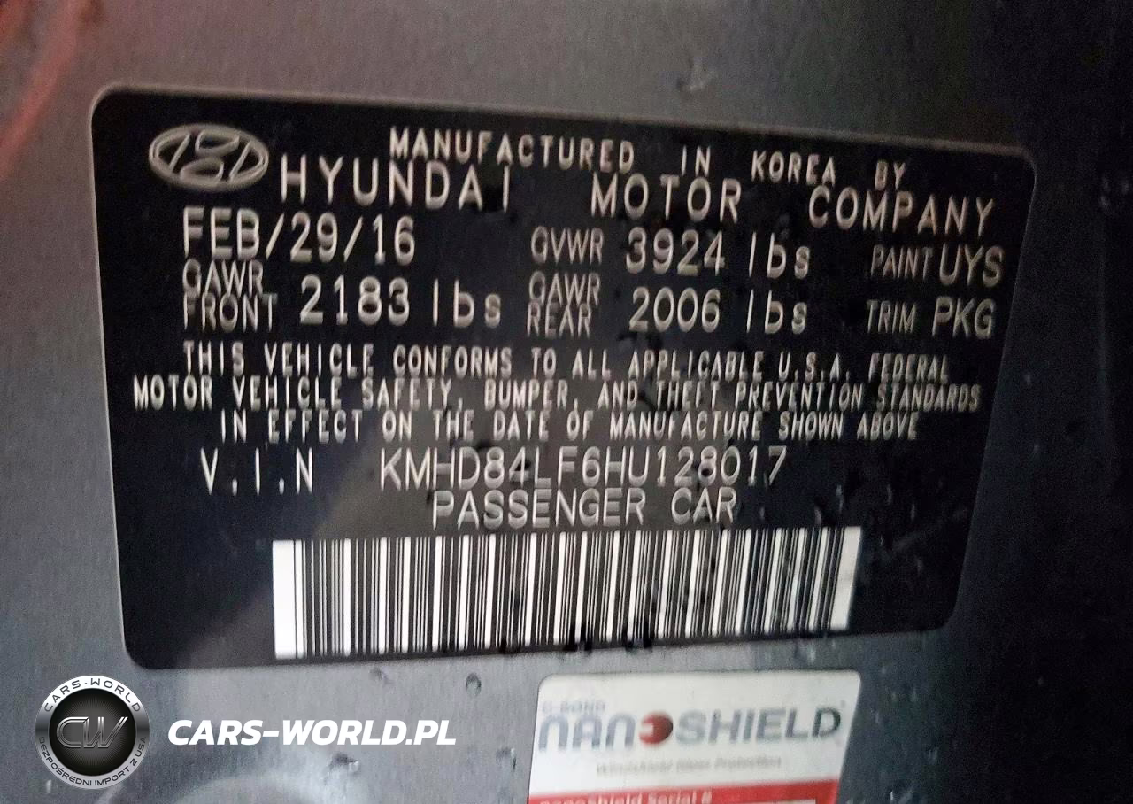 2017 Hyundai Elantra Limited VIN:KMHD84LF6HU128017 - 12
