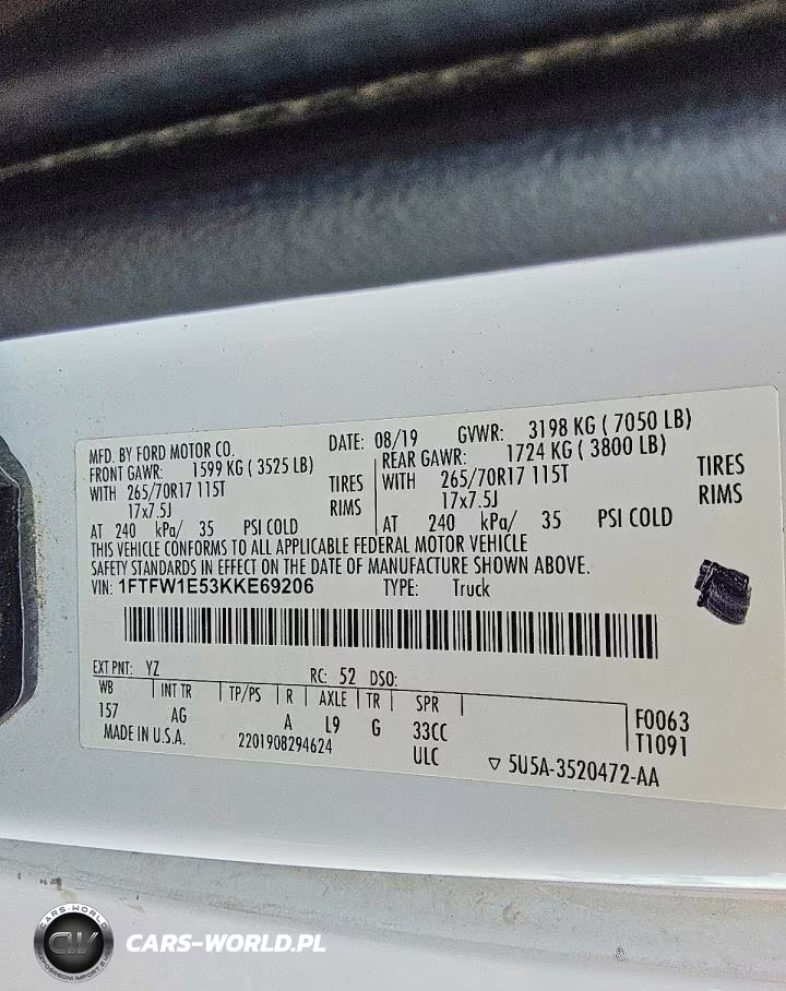 2019 Ford F150 Supercrew VIN:1FTFW1E53KKE69206 - 12