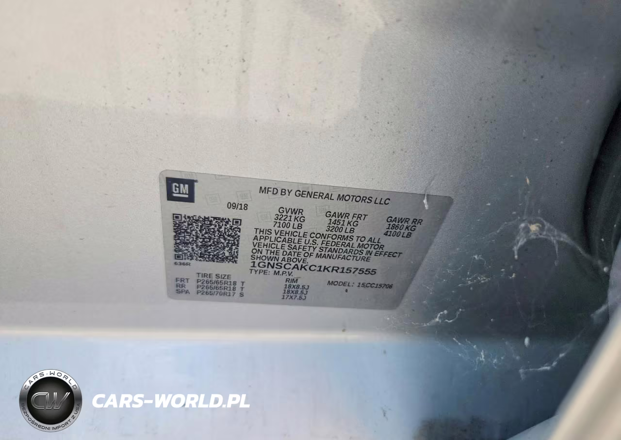 2019 Chevrolet Tahoe C1500 Ls VIN:1GNSCAKC1KR157555 - 13
