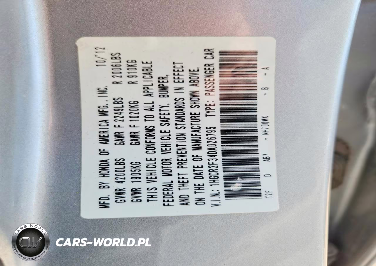 2013 Honda Accord Lx VIN:1HGCR2F34DA026795 - 12