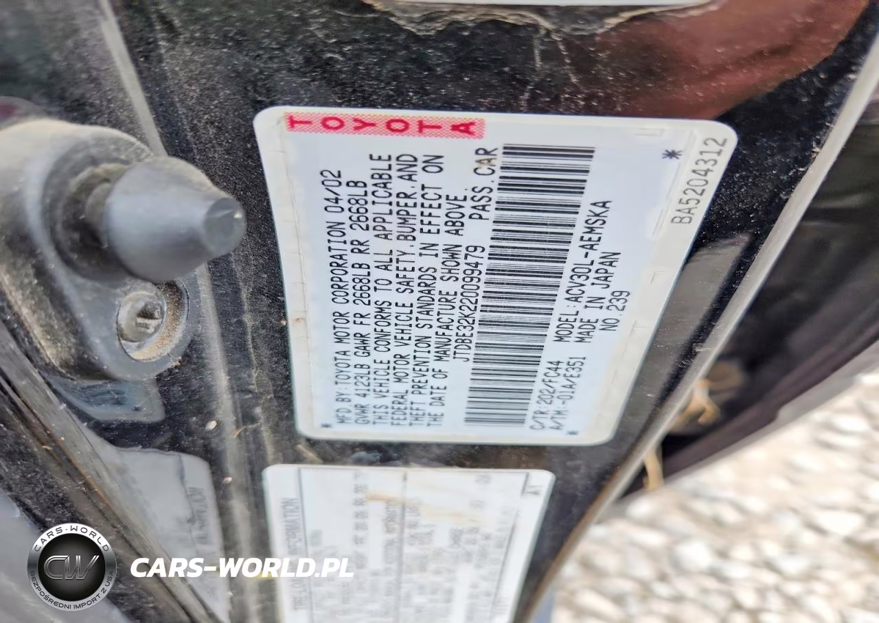 2002 Toyota Camry Se VIN:JTDBE32K220099479 - 12
