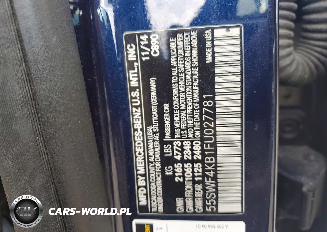 2015 Mercedes-Benz C 300 4Matic VIN:55SWF4KB1FU027781 - 11
