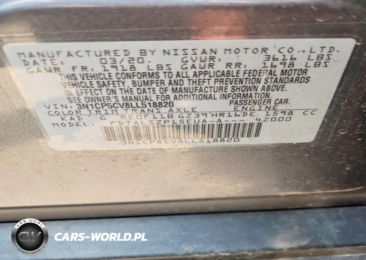 2020 Nissan Kicks Sv VIN:3N1CP5CV8LL518820 - 13