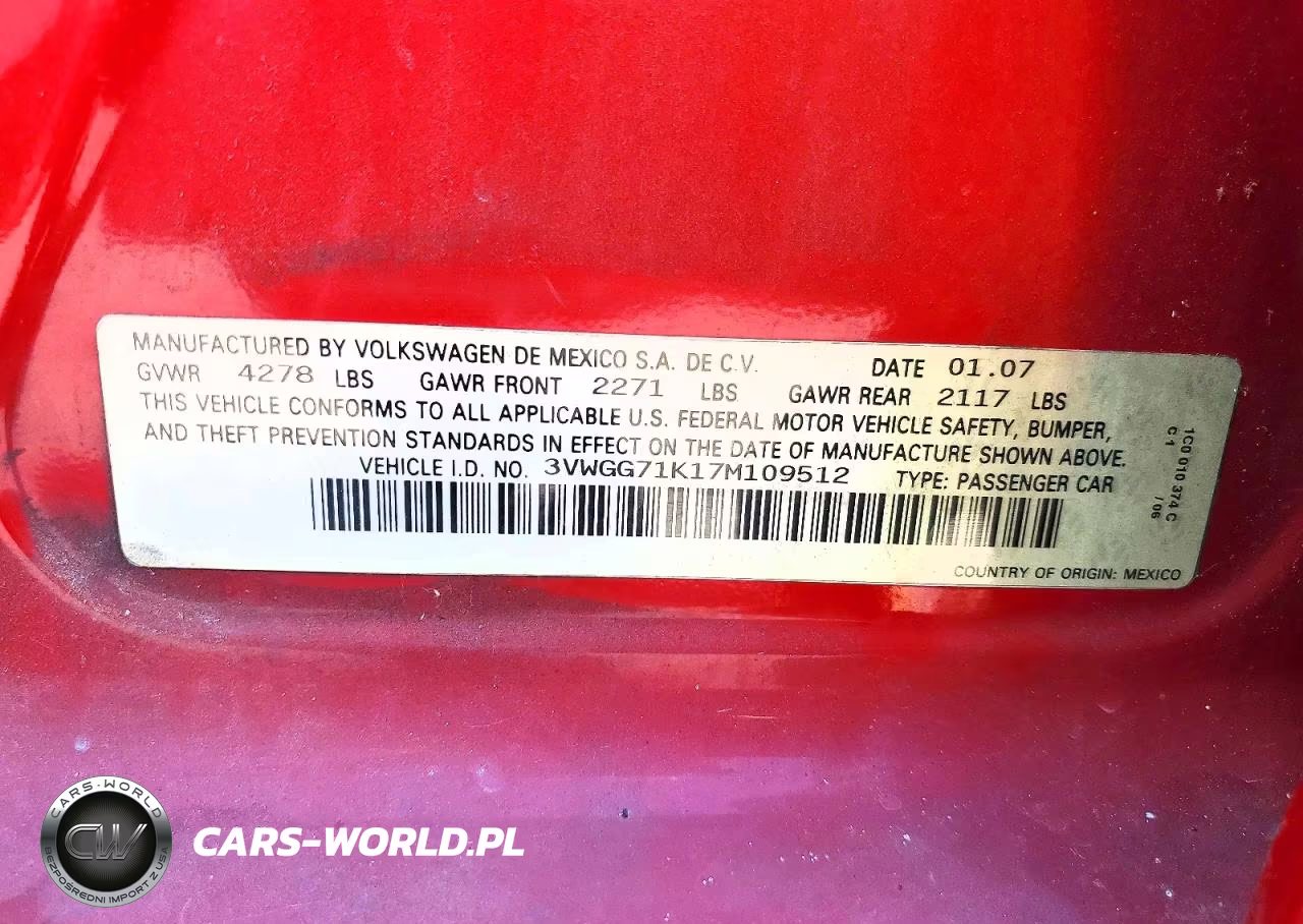 2007 Volkswagen Jetta VIN:3VWGG71K17M109512 - 12