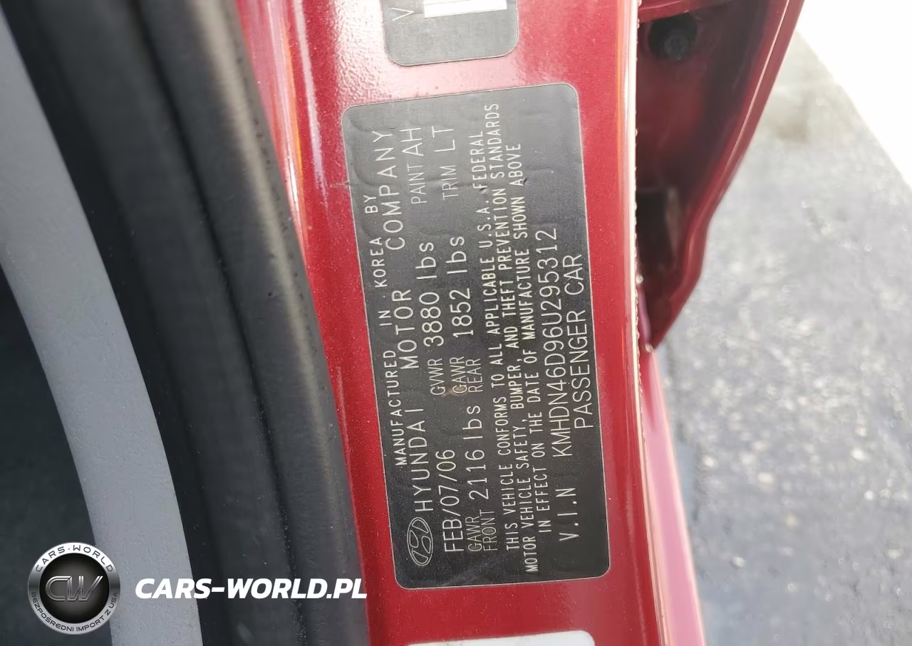 2006 Hyundai Elantra Gls VIN:KMHDN46D96U295312 - 12