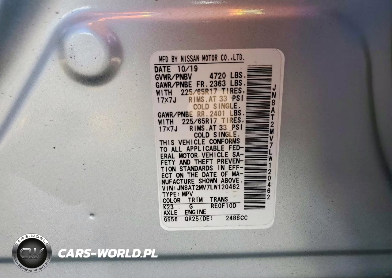 2020 Nissan Rogue Sv VIN:JN8AT2MV7LW120462 - 14
