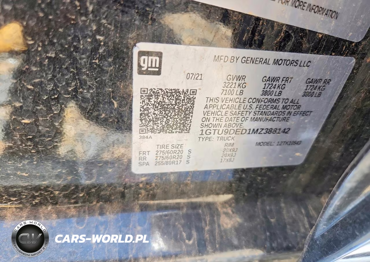2021 GMC Sierra K1500 Slt VIN:1GTU9DED1MZ388142 - 12