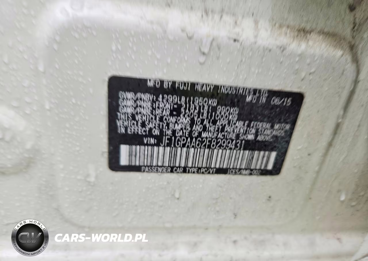 2015 Subaru Impreza 2.0I VIN:JF1GPAA62F8299431 - 12