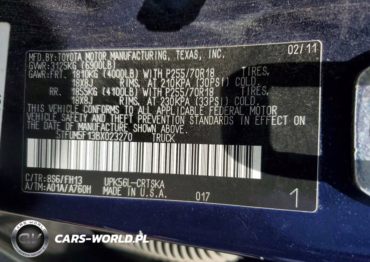 2011 Toyota Tundra Double Cab Sr5 VIN:5TFUM5F13BX023270 - 12
