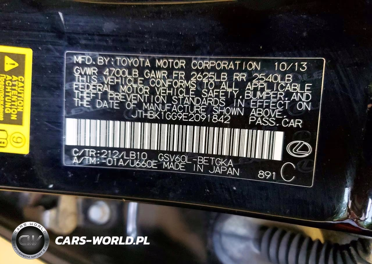 2014 Lexus Es 350 VIN:JTHBK1GG9E2091842 - 13