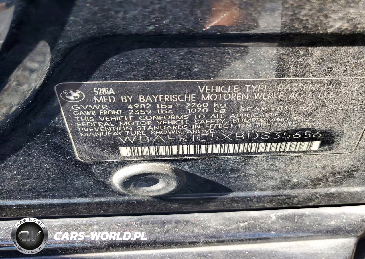 2011 BMW 528 I VIN:WBAFR1C5XBDS35656 - 12