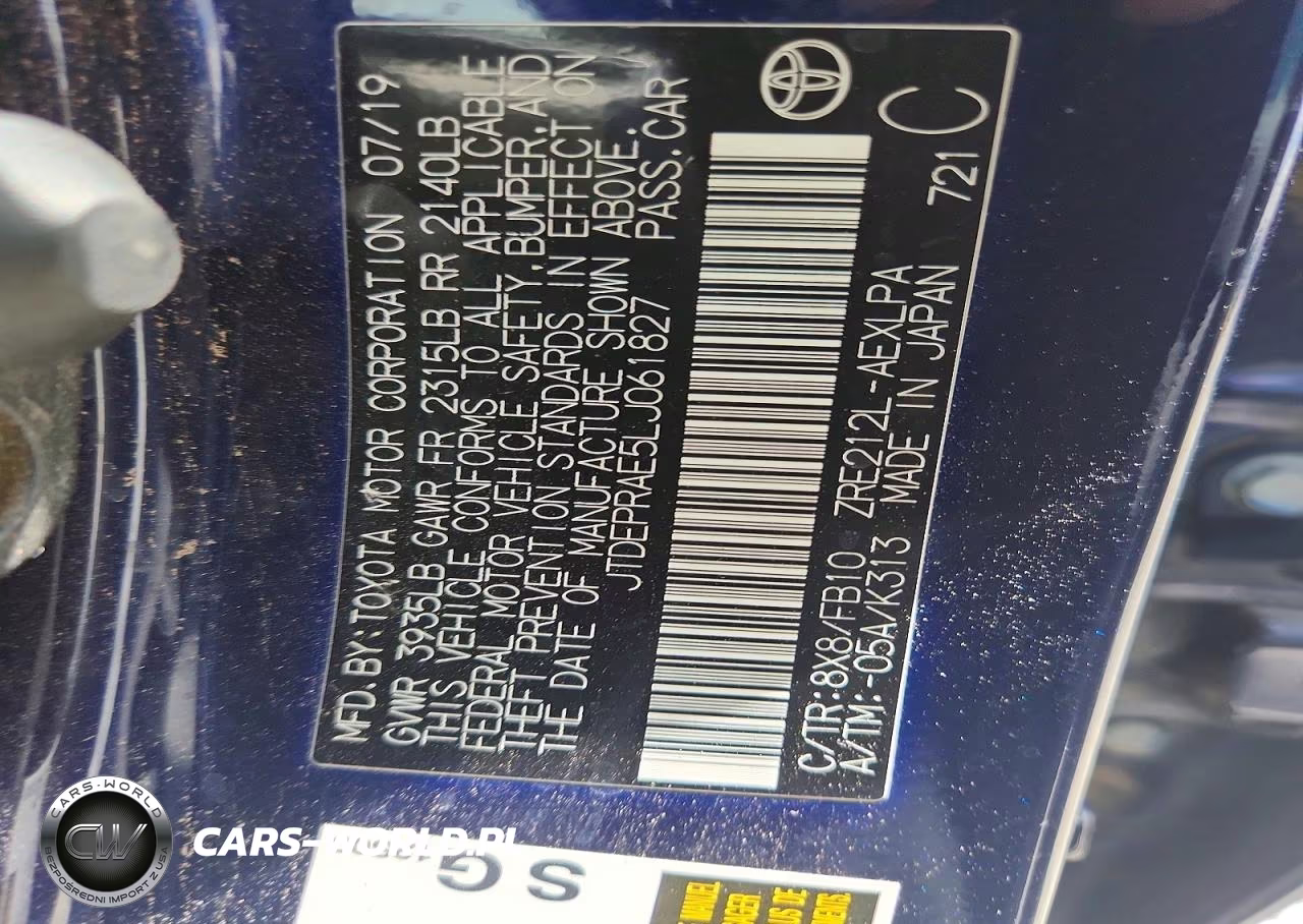 2020 Toyota Corolla Le VIN:JTDEPRAE5LJ061827 - 12