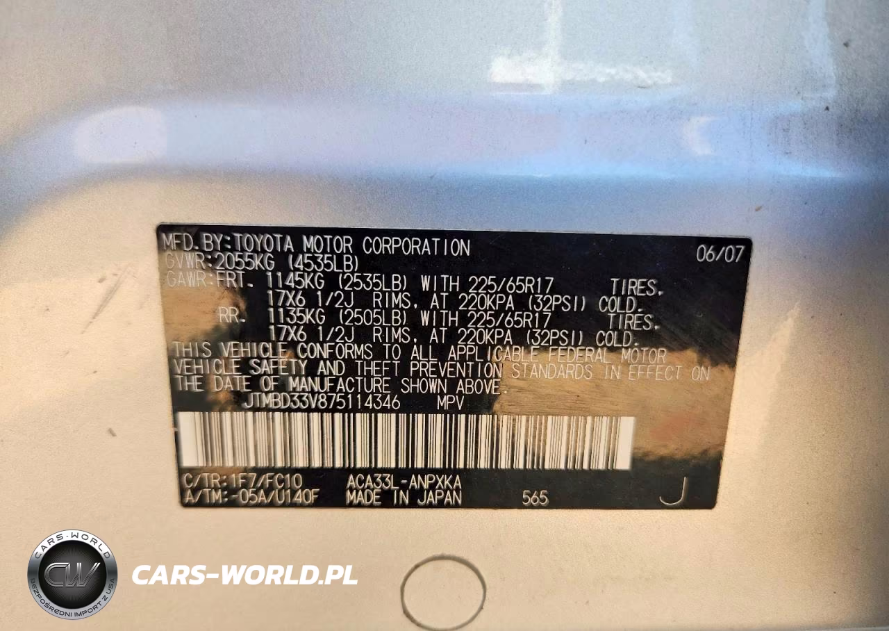 2007 Toyota Rav4 Base VIN:JTMBD33V875114346 - 13