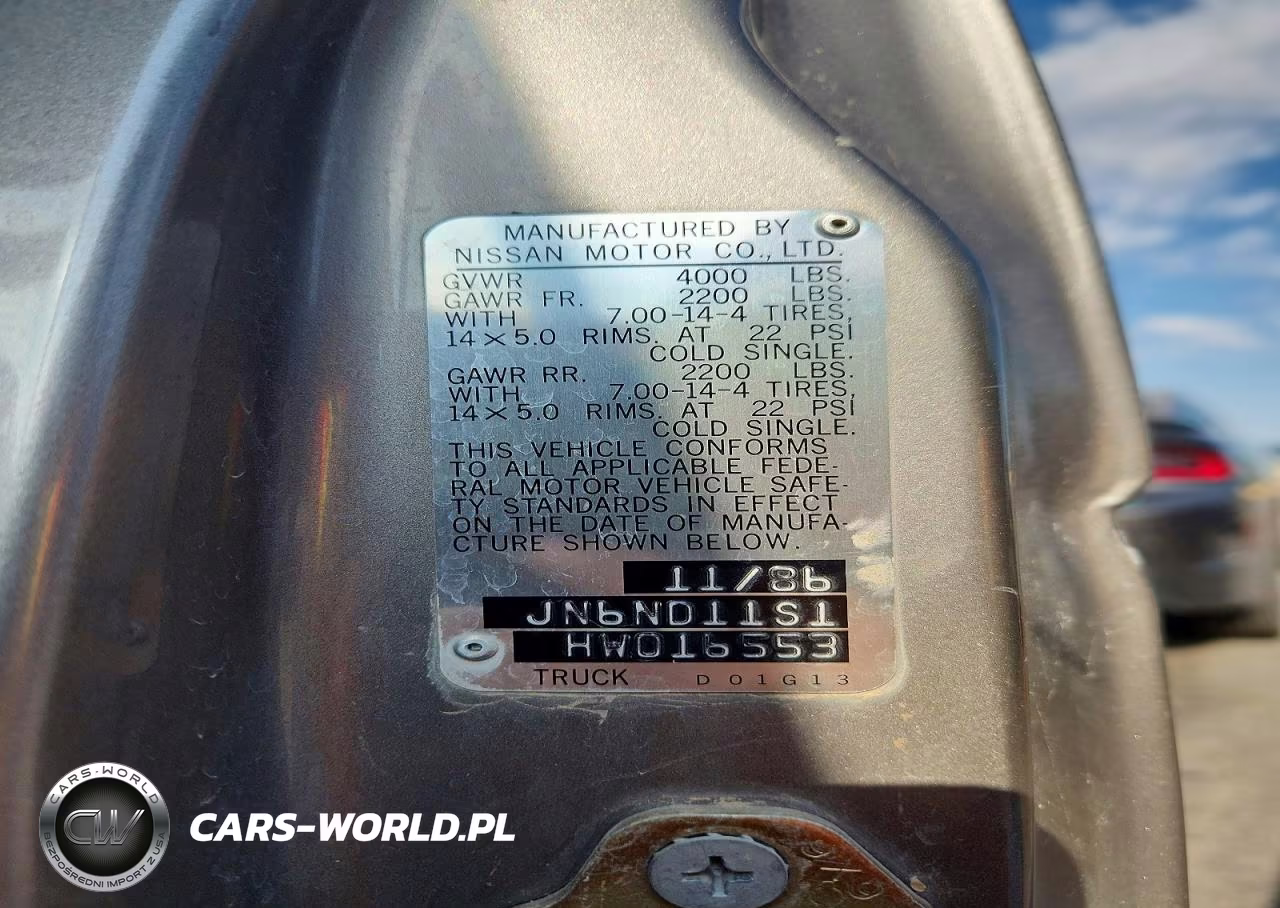 1987 Nissan D21 Short Bed VIN:JN6ND11S1HW016553 - 12