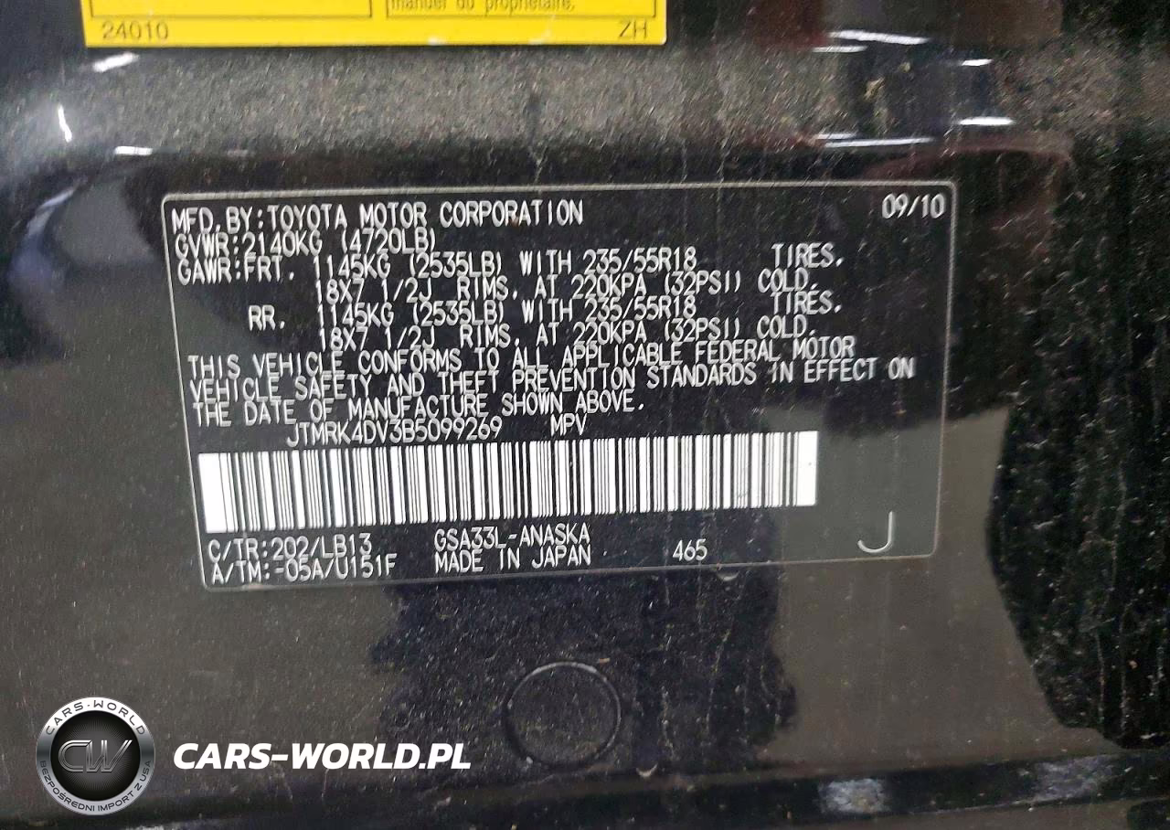 2011 Toyota Rav4 Sport VIN:JTMRK4DV3B5099269 - 12