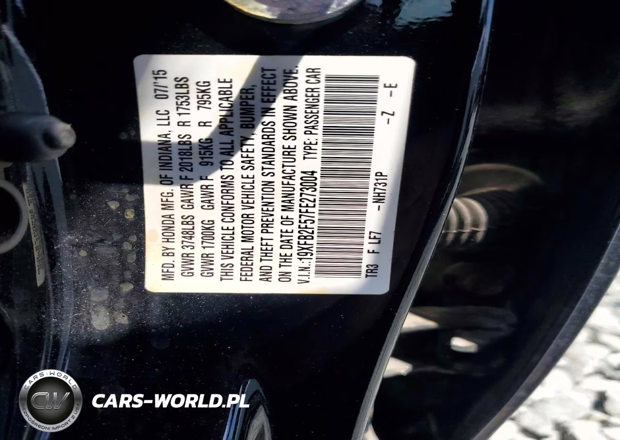 2015 Honda Civic Lx VIN:19XFB2F57FE273004 - 12