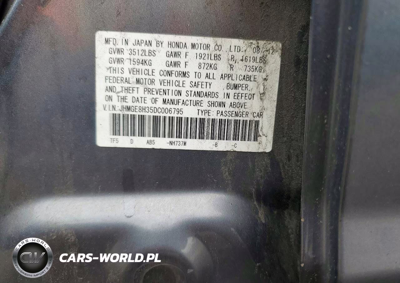 2013 Honda Fit VIN:JHMGE8H35DC006795 - 13