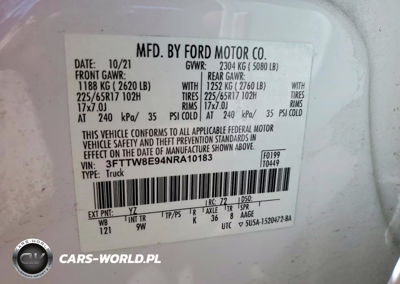 2022 Ford Maverick Xl VIN:3FTTW8E94NRA10183 - 12