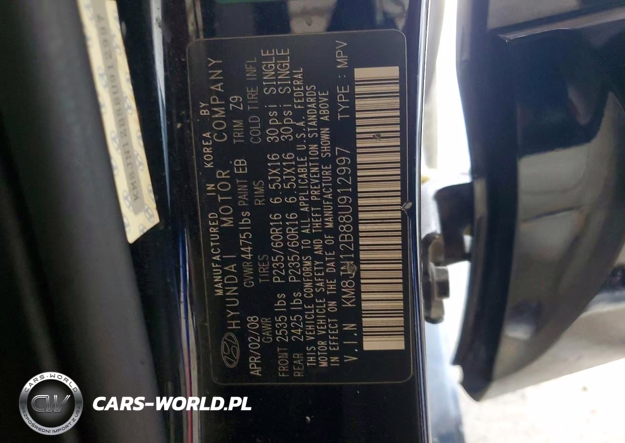 2008 Hyundai Tucson Limited VIN:KM8JN12B88U912997 - 12