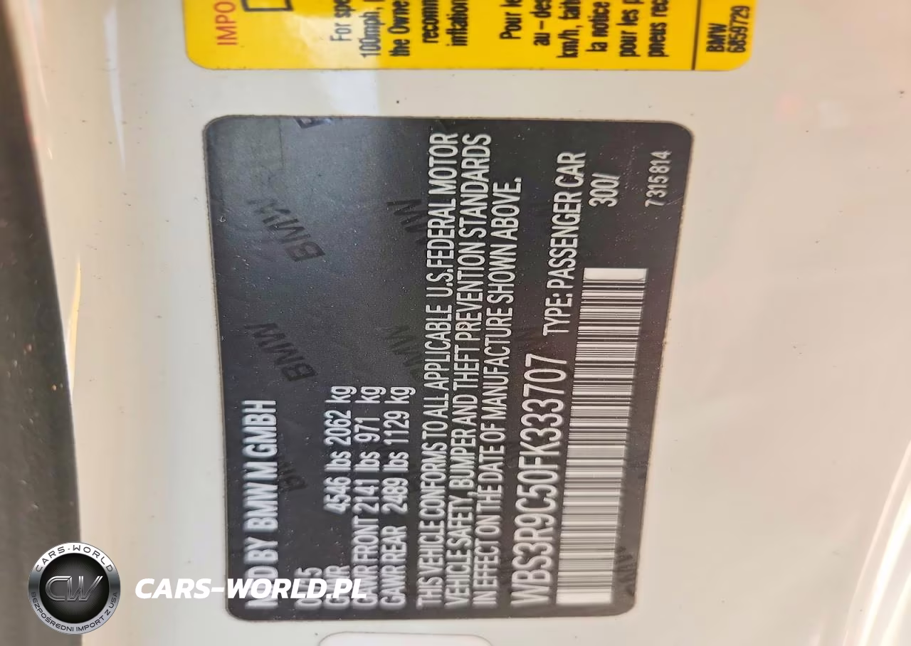 2015 BMW M4 VIN:WBS3R9C50FK333707 - 12
