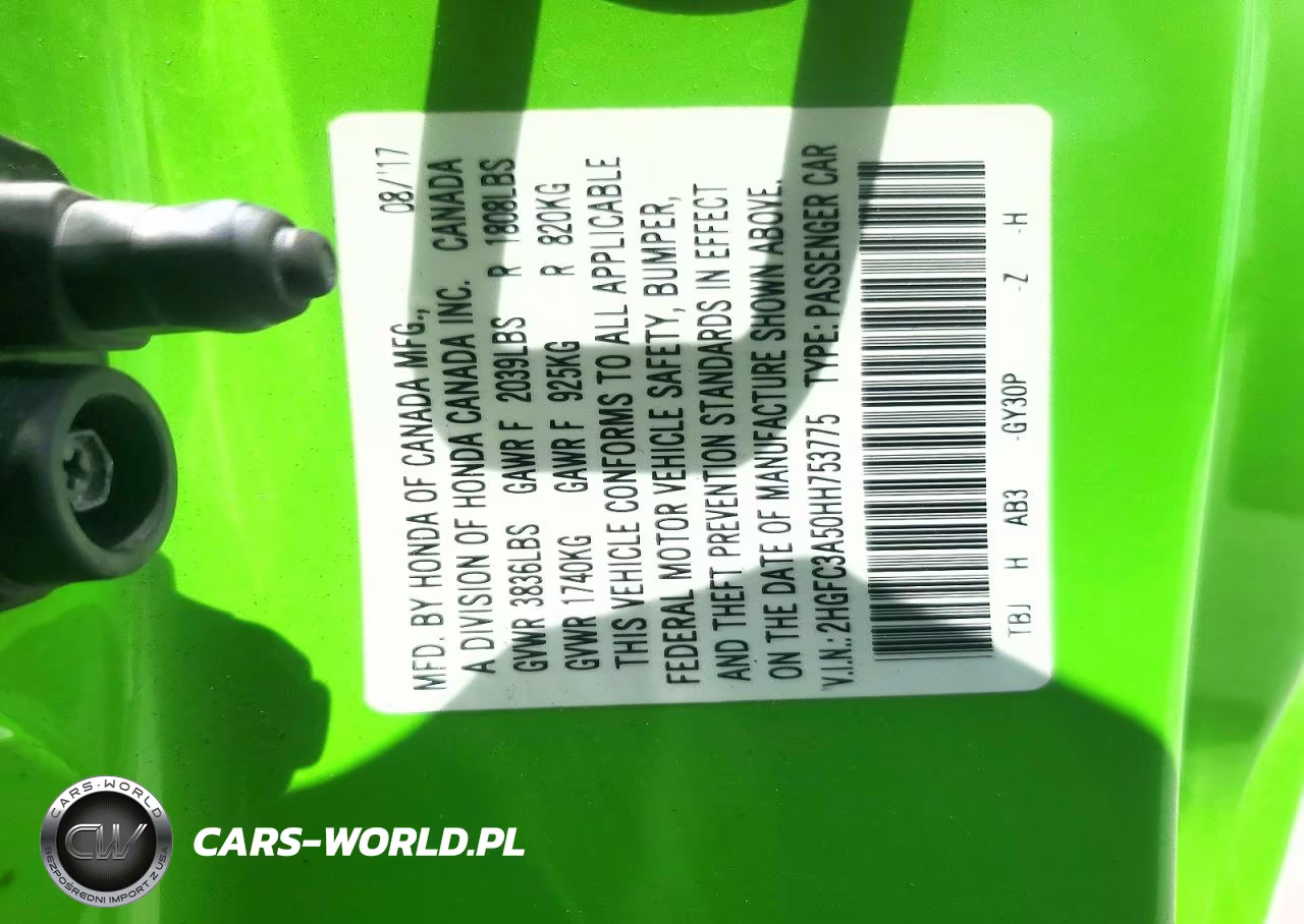 2017 Honda Civic Si VIN:2HGFC3A50HH753775 - 12