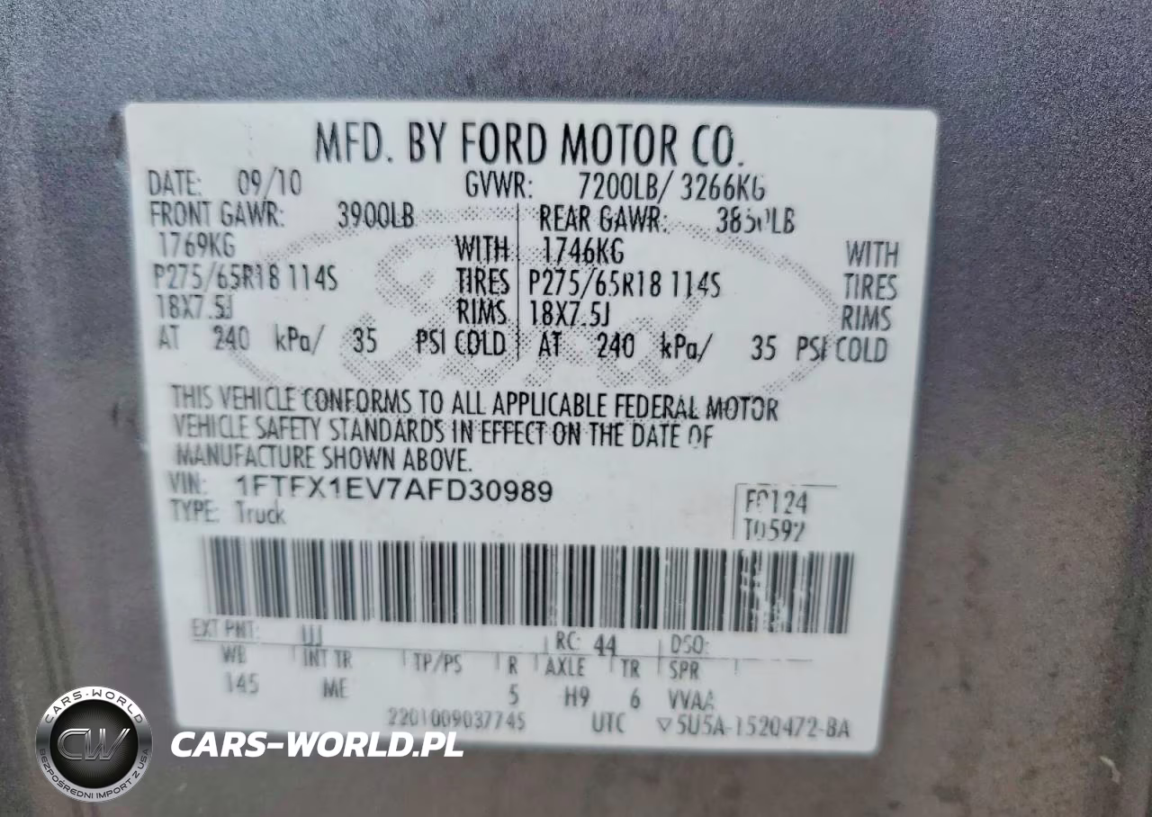 2010 Ford F150 Super Cab VIN:1FTFX1EV7AFD30989 - 12