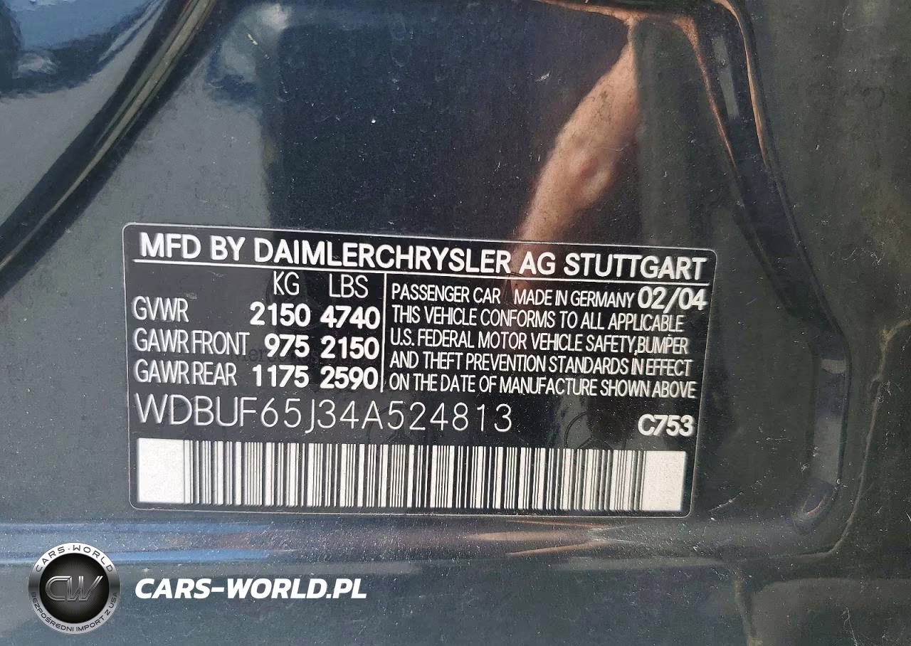 2004 Merz E Class E320 4D Seda VIN:WDBUF65J34A524813 - 12